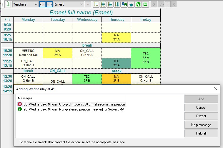 Editor de horarios