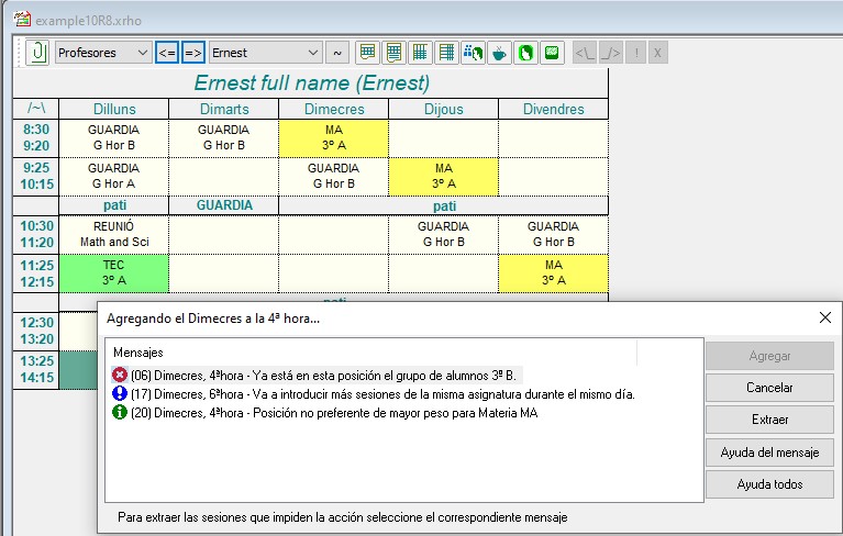 Editor de horarios