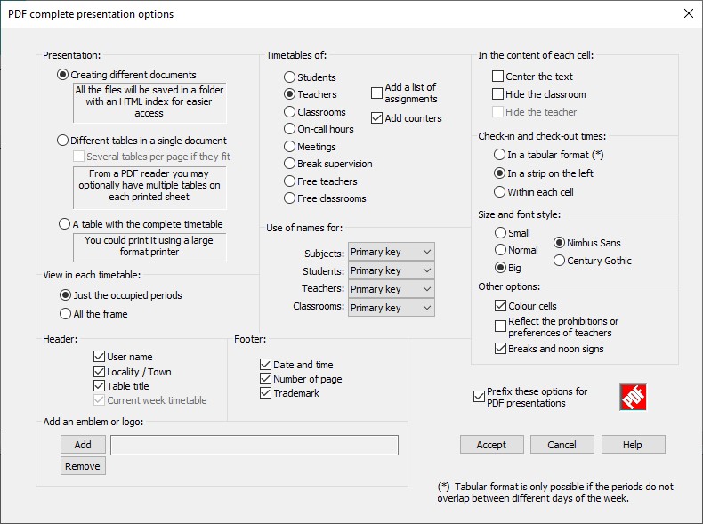 Editor de horarios