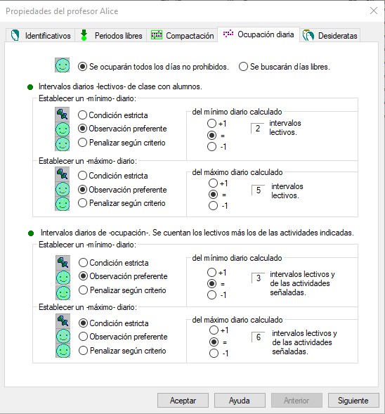 Nuevas condiciones