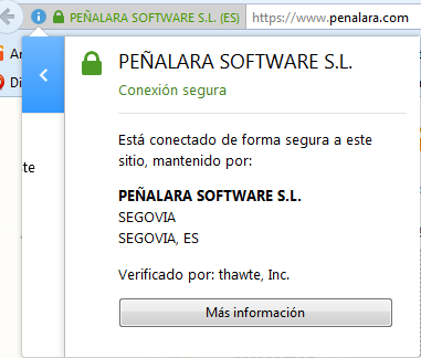 Certificado de seguridad firefox Peñalara GHC