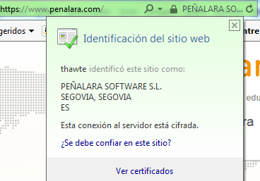 Certificado de seguridad IE Peñalara GHC